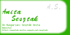 anita sesztak business card